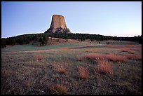 Devils Tower, sunset, Devils Tower National Monument. Wyoming, USA ( color)