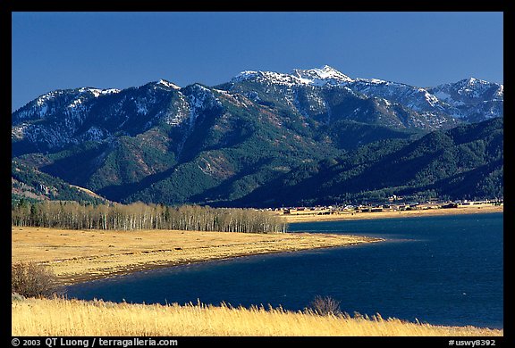 Palissades Reservoir and Snake Range. Wyoming, USA (color)