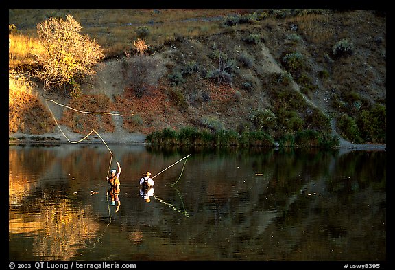 Fly fishermen, Snake River. Wyoming, USA