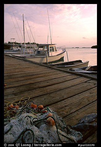 Pier and small boats, La Parguera. Puerto Rico