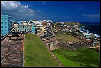 Street and El Morro Fortress. San Juan, Puerto Rico (color)