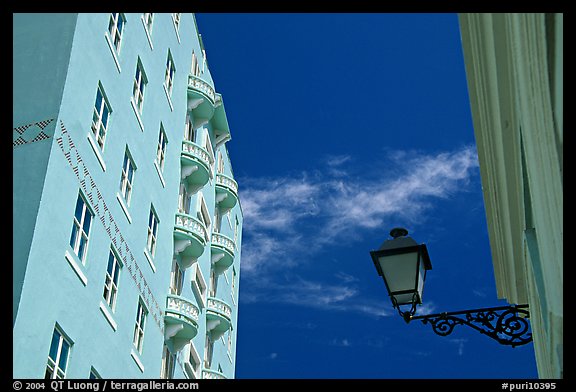 Buildings painted in pastel colors. San Juan, Puerto Rico