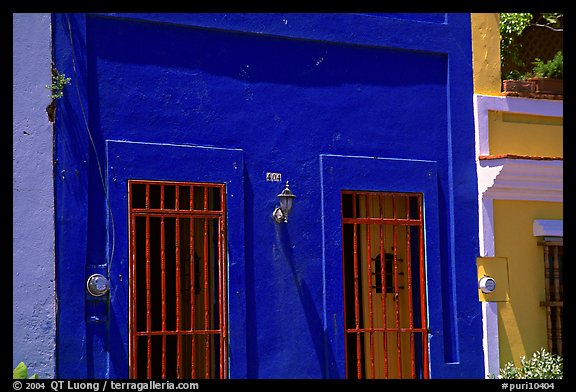 Doors and blue walls. San Juan, Puerto Rico (color)