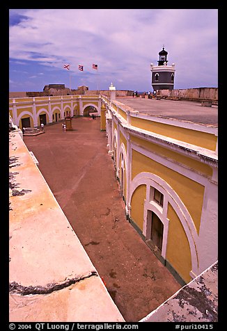 Inside courtyard, El Morro Fortress. San Juan, Puerto Rico