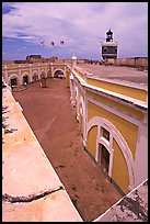 Inside courtyard, El Morro Fortress. San Juan, Puerto Rico