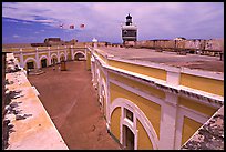 Inside courtyard, El Morro Fort. San Juan, Puerto Rico (color)