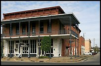 Historic brick building with balcony. Selma, Alabama, USA