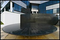 Table with names of 40 people who gave lives for racial equity, Civil Rights Memorial. Montgomery, Alabama, USA (color)