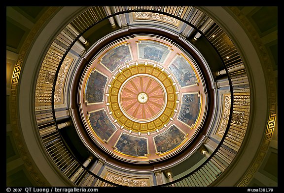 Dome of the state capitol from inside. Montgomery, Alabama, USA