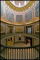 Paintings illustrating the state history below the dome of the capitol. Montgomery, Alabama, USA (color)