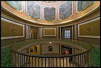 Rotonda below the dome with paintings of historical events. Montgomery, Alabama, USA (color)
