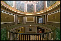 Rotonda below the dome with paintings of historical events. Montgomery, Alabama, USA