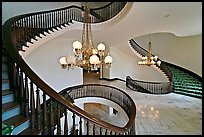 Freestanding circular stairway, state capitol. Montgomery, Alabama, USA (color)