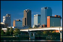 Bridge and Downtown high rises, early morning. Little Rock, Arkansas, USA (color)