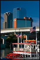 Riverboat and skyline. Little Rock, Arkansas, USA