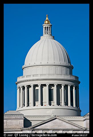 Dome of the Arkansas State Capitol. Little Rock, Arkansas, USA