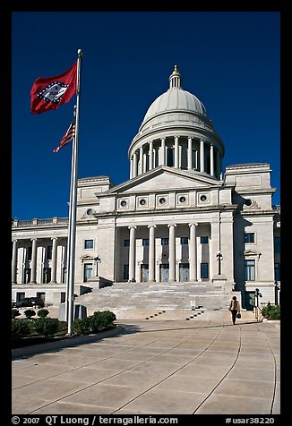 Picture/Photo: Arkansas Capitol with woman carrying ...