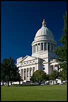 Lawn and Arkansas State Capitol. Little Rock, Arkansas, USA (color)