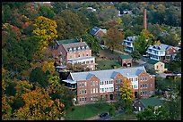 Historic buildings and smokestack from above. Hot Springs, Arkansas, USA