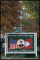 Welcome to Hot Springs, hometown of Bill Clinton. Hot Springs, Arkansas, USA (color)