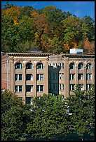 Historic buildings below hillside. Hot Springs, Arkansas, USA