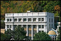 Historic buildings at the base of hills. Hot Springs, Arkansas, USA ( color)