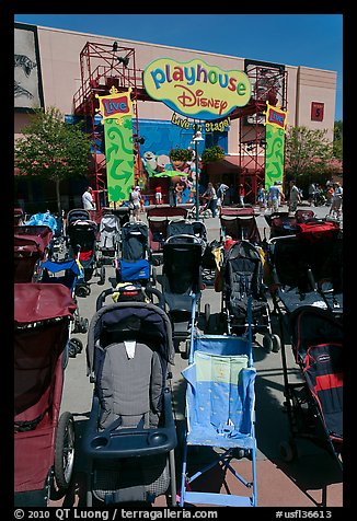 Stroller parking. Orlando, Florida, USA (color)