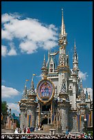 The Cinderella Castle, centerpiece of Magic Kingdom Theme Park. Orlando, Florida, USA (color)