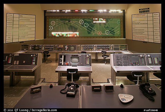 Control room, NASA, Kennedy Space Center. Cape Canaveral, Florida, USA (color)