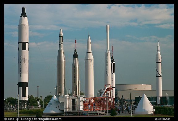 Rocket garden, John F Kennedy Space Center. Cape Canaveral, Florida, USA