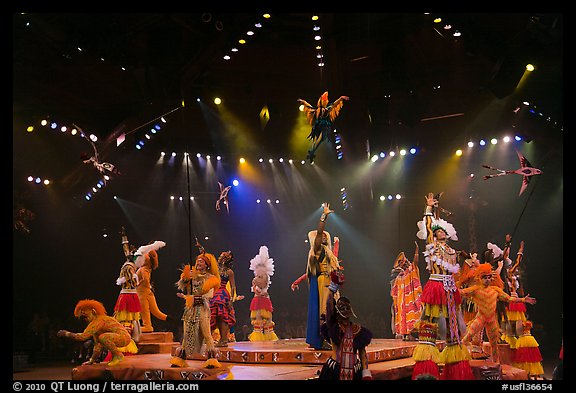 Colorful cast of characters, Circus show, Walt Disney World. Orlando, Florida, USA (color)