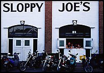 Motorbikes in front of Sloppy Joe. Key West, Florida, USA ( color)