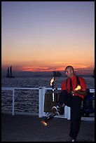 Juggler on Mallory Square, sunset. Key West, Florida, USA ( color)