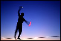 Equilibrist on Mallory Square, sunset. Key West, Florida, USA ( color)