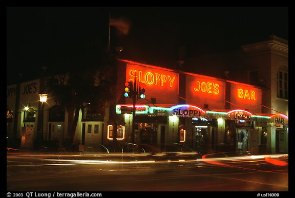 Sloppy Joe bar by night. Key West, Florida, USA