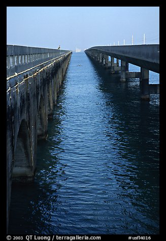 Old and new Seven-mile bridges. The Keys, Florida, USA