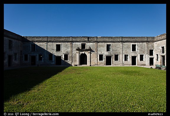 Interior courtyard, Castillo de San Marcos National Monument. St Augustine, Florida, USA (color)