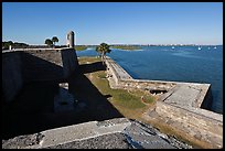 Fort Castillo de San Marcos overlooking Matanzas Bay,. St Augustine, Florida, USA