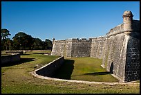 Coquina walls of historic fort, Castillo de San Marcos National Monument. St Augustine, Florida, USA