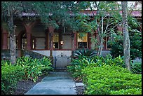 Lush gardens, Flagler College. St Augustine, Florida, USA (color)