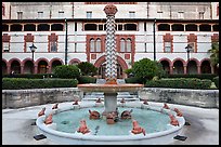 Frog fountain in the courtyard at Flagler College. St Augustine, Florida, USA (color)