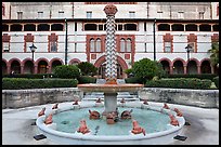 Frog fountain in the courtyard at Flagler College. St Augustine, Florida, USA (color)