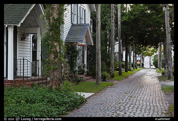 Cobblestone alley. St Augustine, Florida, USA (color)
