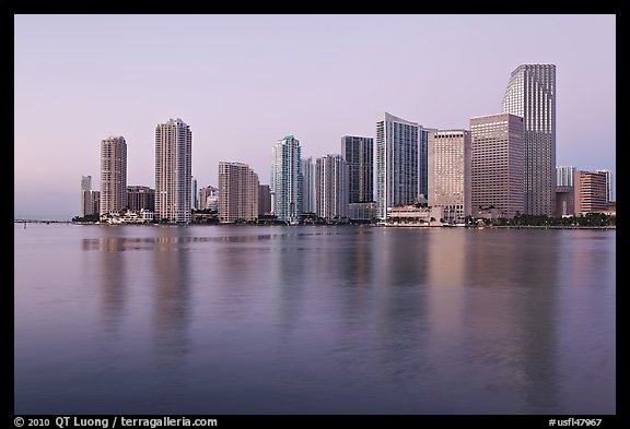 Downtown skyline at dawn, Miami. Florida, USA (color)