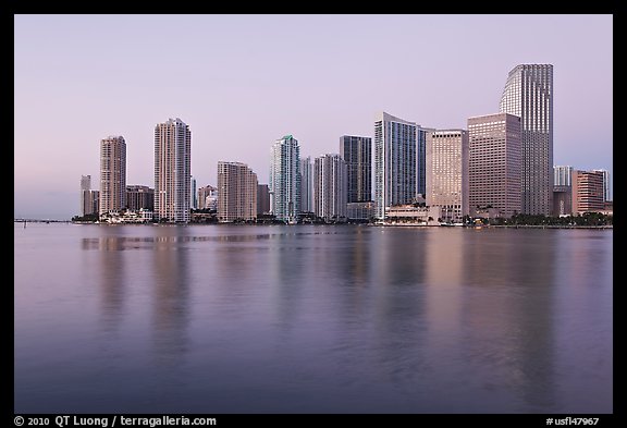 Downtown skyline at dawn, Miami. Florida, USA (color)