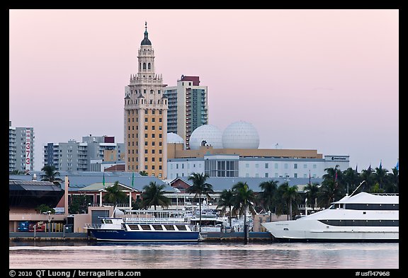 Miami Waterfront and Freedom Tower at dawn. Florida, USA (color)