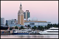 Miami Waterfront and Freedom Tower at dawn. Florida, USA (color)