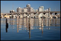 Mc Arthur Causeway bridge and high rise towers, Miami. Florida, USA