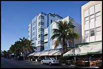 Row of hotels in Art Deco Style, Miami Beach. Florida, USA