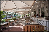 Outdoor restaurant tables, South beach, Miami Beach. Florida, USA